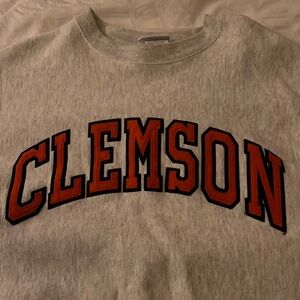 Clemson light grey crew neck sweatshirt